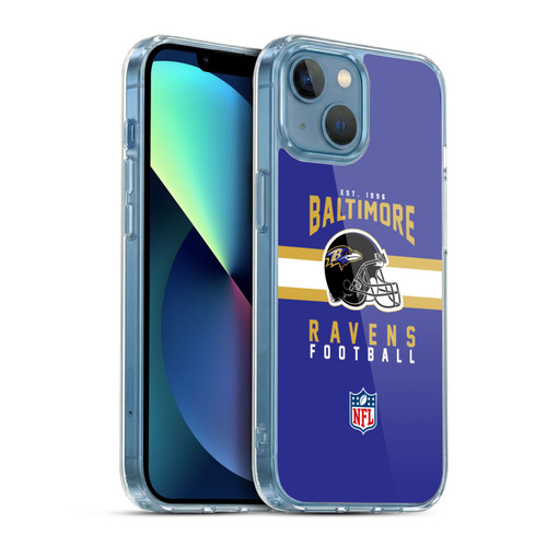 NFL Baltimore Ravens Graphics Helmet Typography Soft Gel Case for Apple iPhone 13 Mini & MagSafe