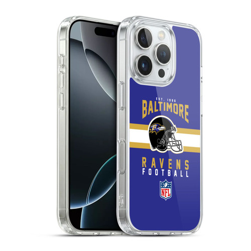 NFL Baltimore Ravens Graphics Helmet Typography Soft Gel Case for Apple iPhone 16 Pro & MagSafe