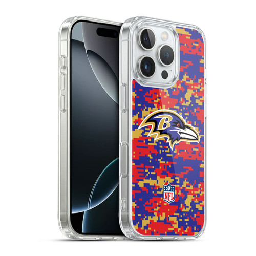 NFL Baltimore Ravens Graphics Digital Camouflage Soft Gel Case for Apple iPhone 16 Pro & MagSafe