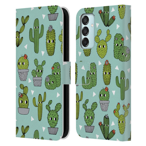Andrea Lauren Design Plant Pattern Happy Cactus Leather Book Wallet Case Cover For Samsung Galaxy M15/F15 5G