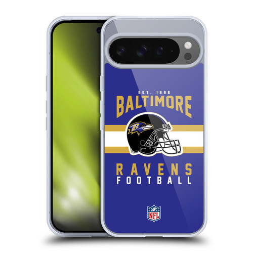 NFL Baltimore Ravens Graphics Helmet Typography Soft Gel Case for Google Pixel 9 Pro XL