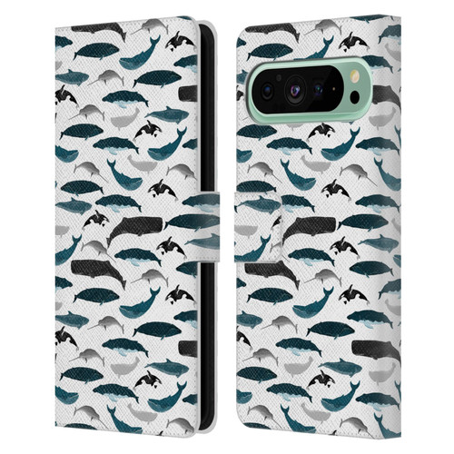 Andrea Lauren Design Sea Animals Whales Leather Book Wallet Case Cover For Google Pixel 9 Pro XL