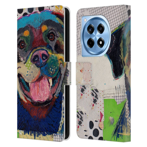 Michel Keck Dogs Rottweiler Leather Book Wallet Case Cover For OnePlus 12R