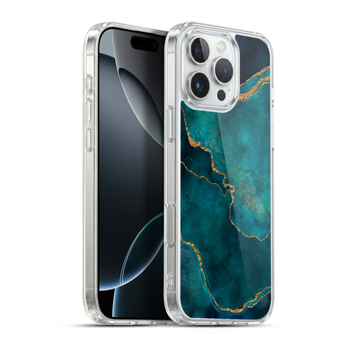 LebensArt Mineral Marble Glam Turquoise Soft Gel Case for Apple iPhone 16 Pro Max & MagSafe