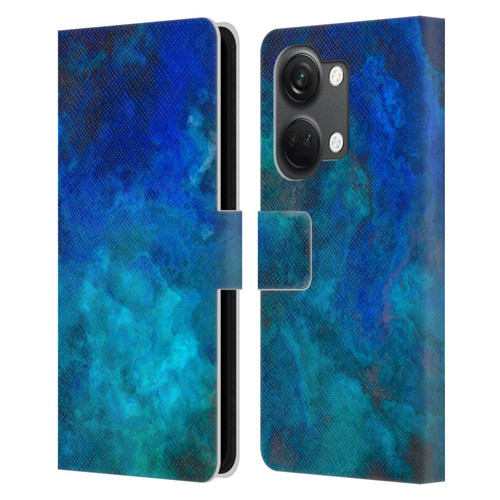 LebensArt Textures Blue Malachit Leather Book Wallet Case Cover For OnePlus Nord 3 5G
