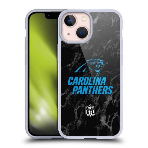 NFL Carolina Panthers Graphics Coloured Marble Soft Gel Case for Apple iPhone 13 Mini