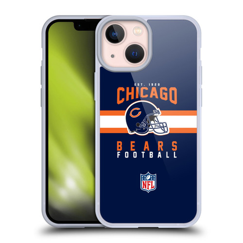 NFL Chicago Bears Graphics Helmet Typography Soft Gel Case for Apple iPhone 13 Mini