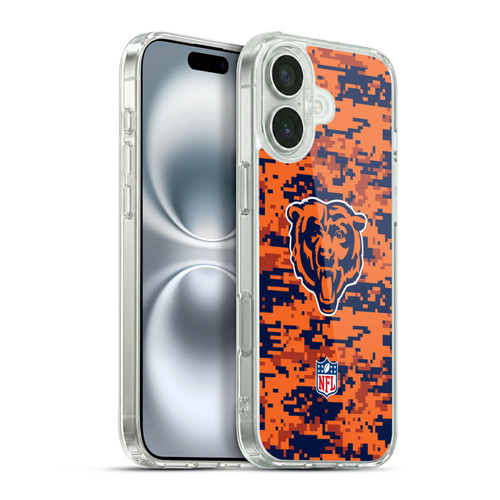 NFL Chicago Bears Graphics Digital Camouflage Soft Gel Case for Apple iPhone 16 Plus