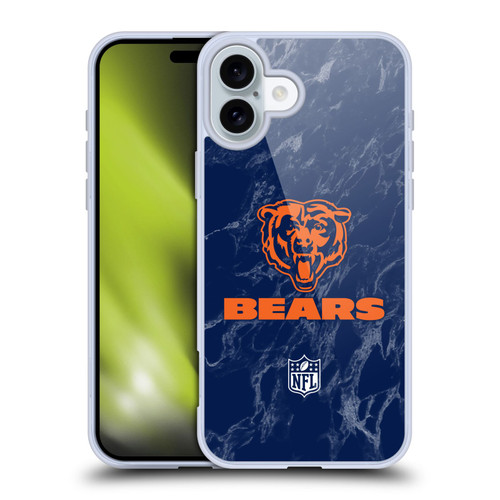 NFL Chicago Bears Graphics Coloured Marble Soft Gel Case for Apple iPhone 16 Plus NFL Chicago Bears Graphics Coloured Marble Soft Gel Case for Apple iPhone 16 Plus