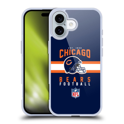 NFL Chicago Bears Graphics Helmet Typography Soft Gel Case for Apple iPhone 16 NFL Chicago Bears Graphics Helmet Typography Soft Gel Case for Apple iPhone 16