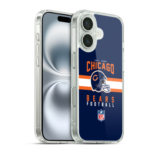 NFL Chicago Bears Graphics Helmet Typography Soft Gel Case for Apple iPhone 16