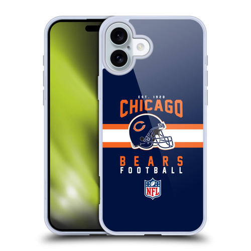 NFL Chicago Bears Graphics Helmet Typography Soft Gel Case for Apple iPhone 16 Plus NFL Chicago Bears Graphics Helmet Typography Soft Gel Case for Apple iPhone 16 Plus
