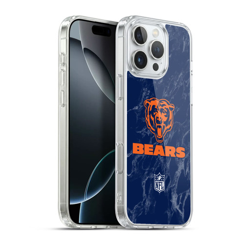NFL Chicago Bears Graphics Coloured Marble Soft Gel Case for Apple iPhone 16 Pro Max