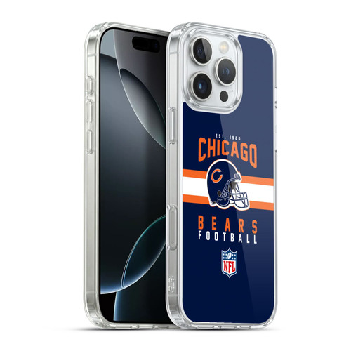 NFL Chicago Bears Graphics Helmet Typography Soft Gel Case for Apple iPhone 16 Pro Max