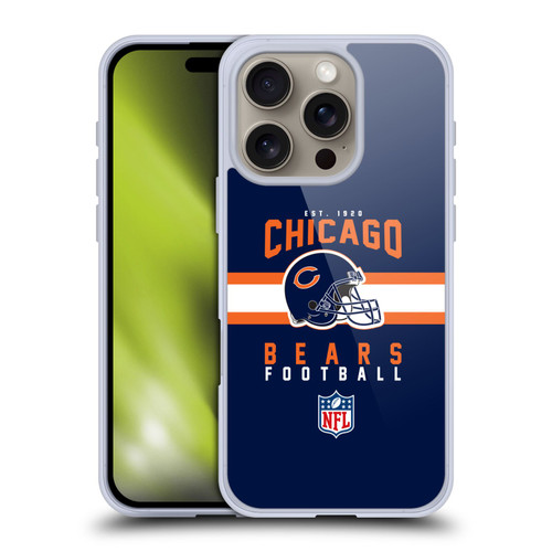 NFL Chicago Bears Graphics Helmet Typography Soft Gel Case for Apple iPhone 16 Pro NFL Chicago Bears Graphics Helmet Typography Soft Gel Case for Apple iPhone 16 Pro