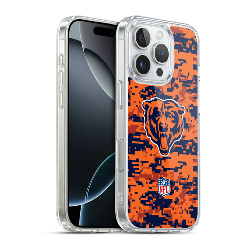 NFL Chicago Bears Graphics Digital Camouflage Soft Gel Case for Apple iPhone 16 Pro