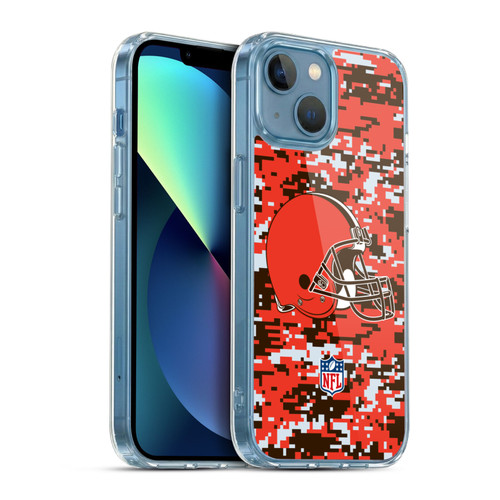 NFL Cleveland Browns Graphics Digital Camouflage Soft Gel Case for Apple iPhone 13 Mini & MagSafe