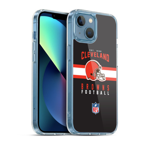 NFL Cleveland Browns Graphics Helmet Typography Soft Gel Case for Apple iPhone 13 Mini & MagSafe