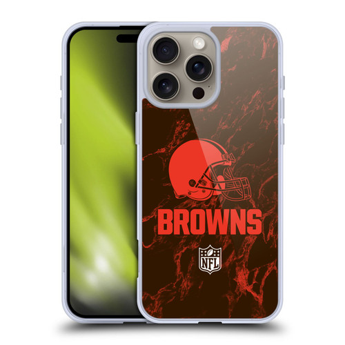 NFL Cleveland Browns Graphics Coloured Marble Soft Gel Case for Apple iPhone 16 Pro Max