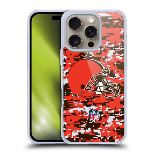 NFL Cleveland Browns Graphics Digital Camouflage Soft Gel Case for Apple iPhone 16 Pro