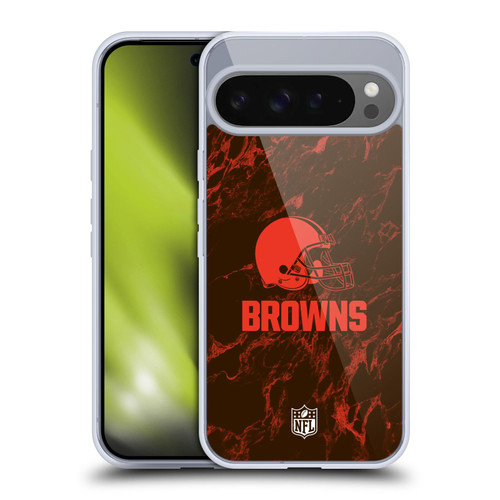 NFL Cleveland Browns Graphics Coloured Marble Soft Gel Case for Google Pixel 9 Pro XL