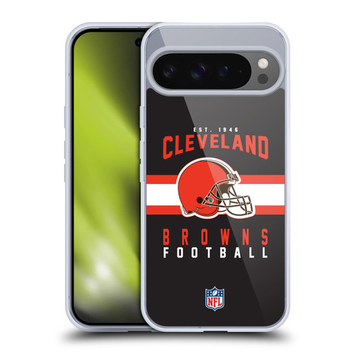 NFL Cleveland Browns Graphics Helmet Typography Soft Gel Case for Google Pixel 9 Pro XL