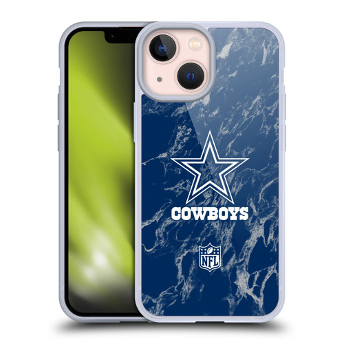 NFL Dallas Cowboys Graphics Coloured Marble Soft Gel Case for Apple iPhone 13 Mini
