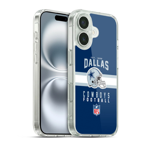 NFL Dallas Cowboys Graphics Helmet Typography Soft Gel Case for Apple iPhone 16 & MagSafe
