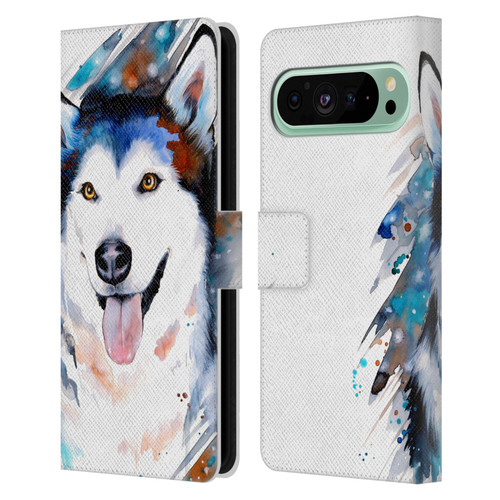 Pixie Cold Animals Husky Leather Book Wallet Case Cover For Google Pixel 9 Pro XL