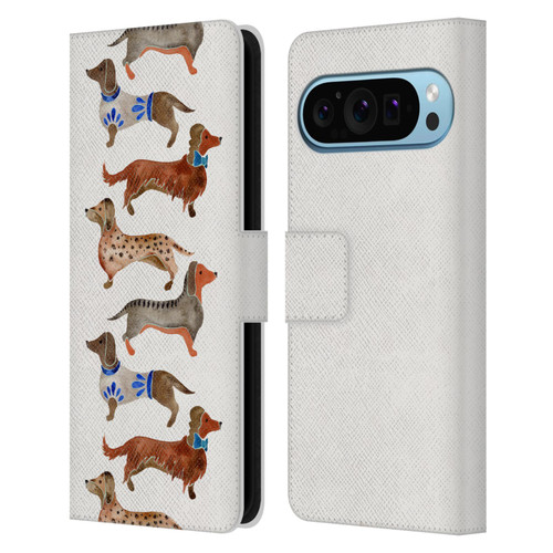 Cat Coquillette Animals Dachshunds Leather Book Wallet Case Cover For Google Pixel 9 / Pixel 9 Pro