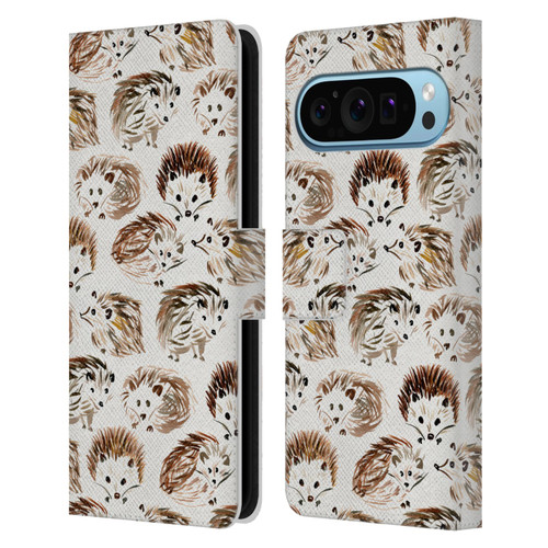 Cat Coquillette Animals Hedgehogs Leather Book Wallet Case Cover For Google Pixel 9 / Pixel 9 Pro