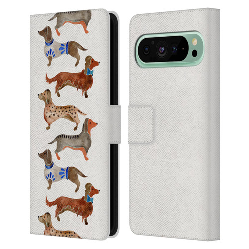 Cat Coquillette Animals Dachshunds Leather Book Wallet Case Cover For Google Pixel 9 Pro XL