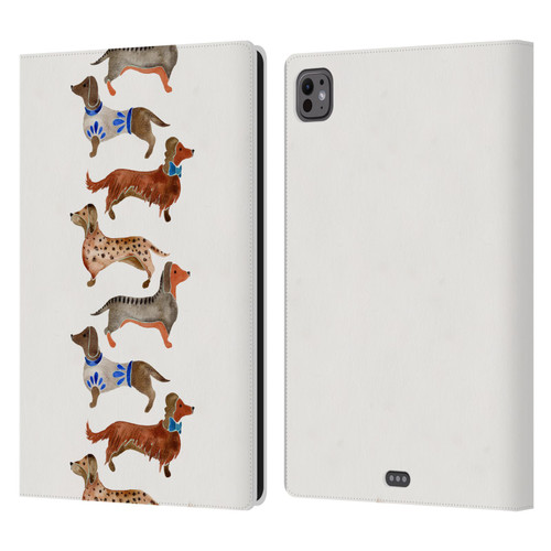 Cat Coquillette Animals Dachshunds Leather Book Wallet Case Cover For Apple iPad Pro 11 M4 2024