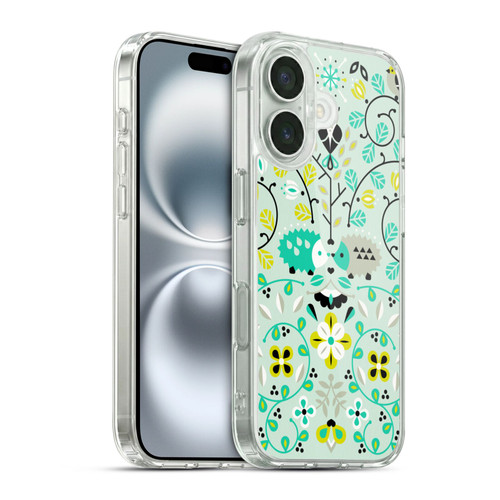 Cat Coquillette Animals Hedgehogs Symmetry Soft Gel Case for Apple iPhone 16