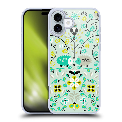 Cat Coquillette Animals Hedgehogs Symmetry Soft Gel Case for Apple iPhone 16 Plus