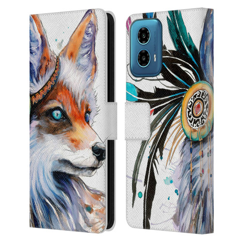 Pixie Cold Animals Fox Leather Book Wallet Case Cover For Motorola Moto G34 5G