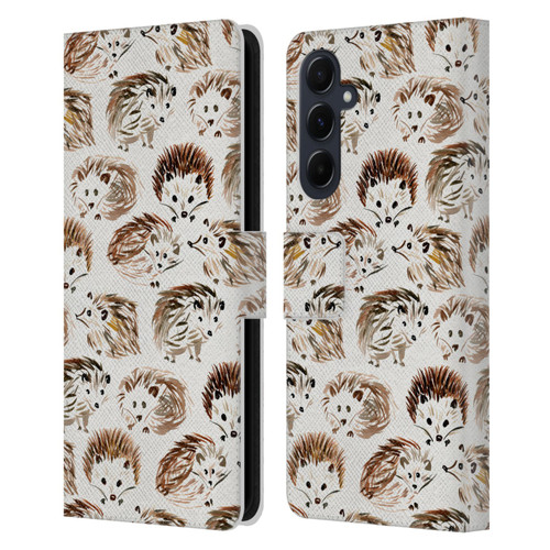 Cat Coquillette Animals Hedgehogs Leather Book Wallet Case Cover For Samsung Galaxy A55 5G