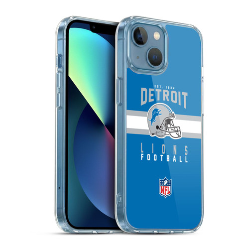 NFL Detroit Lions Graphics Helmet Typography Soft Gel Case for Apple iPhone 13 Mini & MagSafe