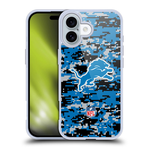 NFL Detroit Lions Graphics Digital Camouflage Soft Gel Case for Apple iPhone 16 NFL Detroit Lions Graphics Digital Camouflage Soft Gel Case for Apple iPhone 16