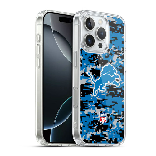 NFL Detroit Lions Graphics Digital Camouflage Soft Gel Case for Apple iPhone 16 Pro & MagSafe