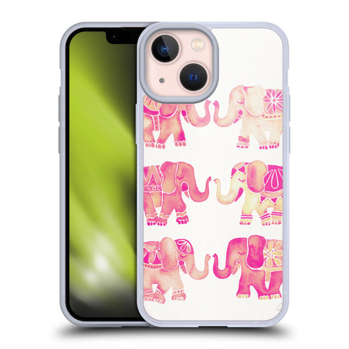 Cat Coquillette Animals 2 Pink Elephants Soft Gel Case for Apple iPhone 13 Mini