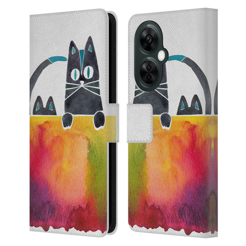 Cat Coquillette Animals 2 Cats Leather Book Wallet Case Cover For OnePlus Nord CE 3 Lite 5G