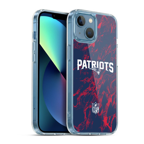 NFL New England Patriots Graphics Coloured Marble Soft Gel Case for Apple iPhone 13 Mini