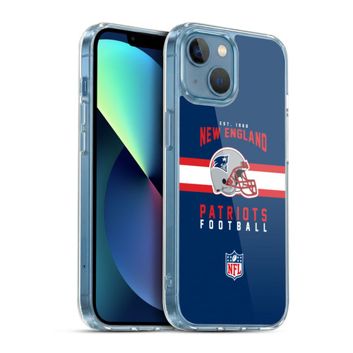NFL New England Patriots Graphics Helmet Typography Soft Gel Case for Apple iPhone 13 Mini
