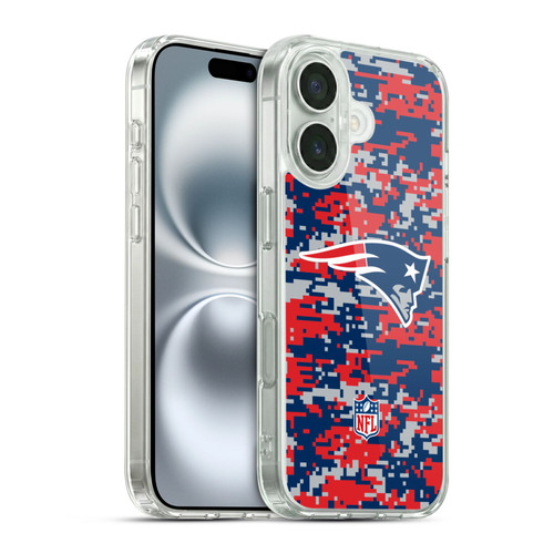 NFL New England Patriots Graphics Digital Camouflage Soft Gel Case for Apple iPhone 16