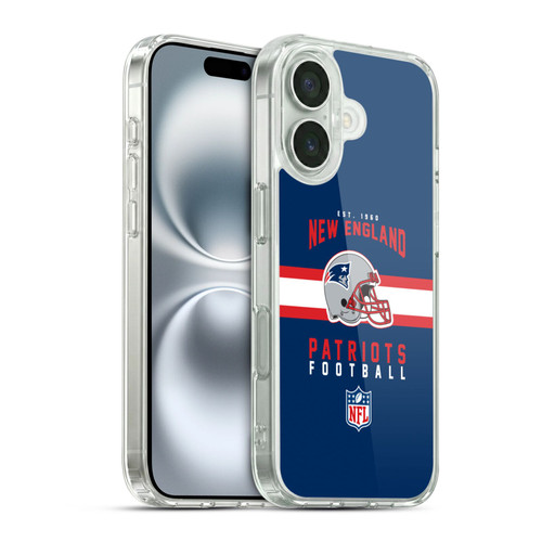 NFL New England Patriots Graphics Helmet Typography Soft Gel Case for Apple iPhone 16