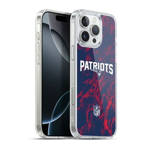 NFL New England Patriots Graphics Coloured Marble Soft Gel Case for Apple iPhone 16 Pro Max