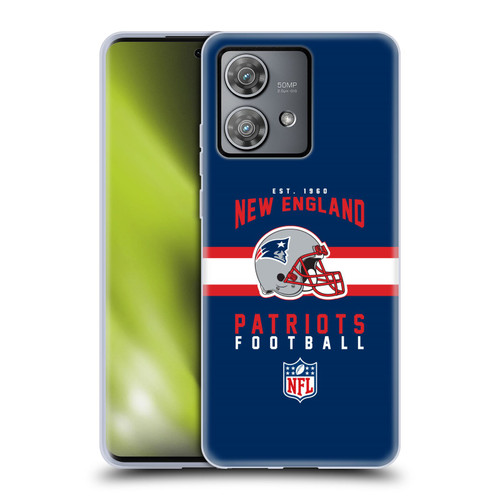 NFL New England Patriots Graphics Helmet Typography Soft Gel Case for Motorola Edge 40 Neo 5G