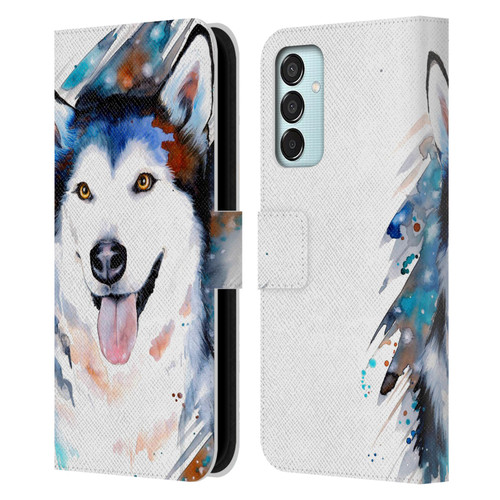 Pixie Cold Animals Husky Leather Book Wallet Case Cover For Samsung Galaxy M15/F15 5G