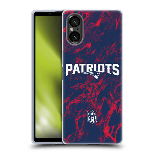 NFL New England Patriots Graphics Coloured Marble Soft Gel Case for Sony Xperia 5 V 5G